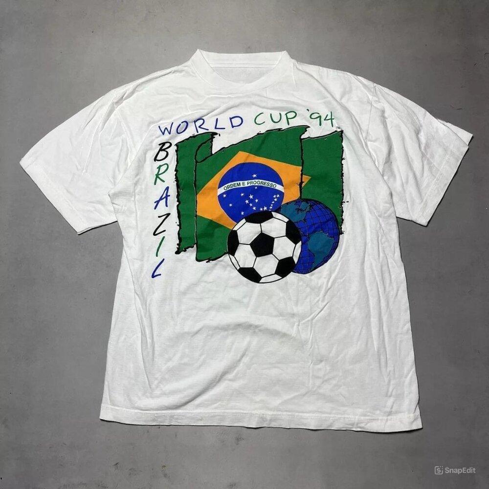 Retro World Cup 1994 Brazil Soccer Futbol Shirt Retro Tee